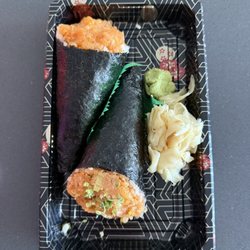 Ginbu 401 - Spicy Salmon Hand Roll, Spicy Yellowtail Hand Roll