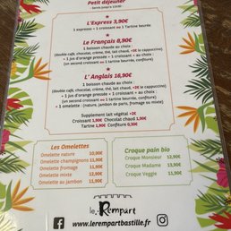 Le menu Le menu