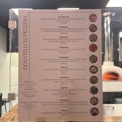 Donatello's Pizzeria - Menu