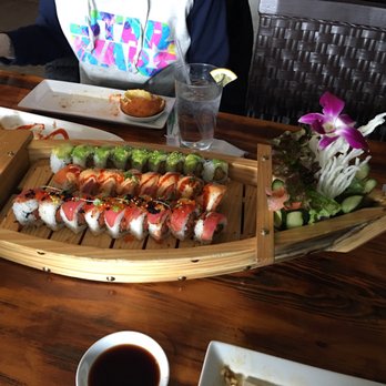 Oceano Sushi - The pink lady roll, lava roll and some sort of veggie roll with sweet potato :-) - Sushi Bars Near Me - Bothell, Washington