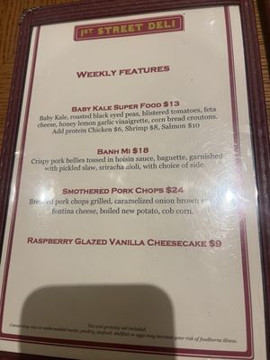 Menu photo 1 1st Street Deli Coconut Creek, FL Menu photo 1 1st Street Deli Coconut Creek, FL