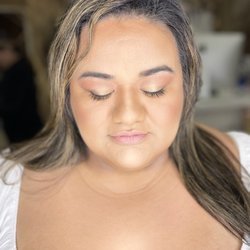 Blushy Beauty - Makeup application done by student halfway through the class