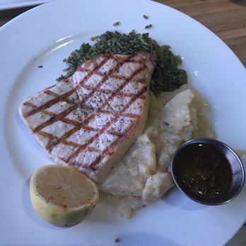 Bluewater Boathouse Seafood Restaurant Coronado - Swordfish , Pacific with Scalloped Potatoes & Green Rice - Seafood Near Me - Coronado, California