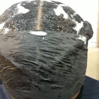 Sharon's Unisex Salon - Getting moused up and prepared for the dryer by Lisa at Sharon's Unisex Salon. - Hair Salons Near Me - Brooklyn, New York