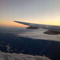 Porter Airlines - Taking off from Halifax at sunset.