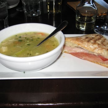 Postino Arcadia - Autostrada Panini w/ bowl of chicken noodle - Wine Bars Near Me - Phoenix, Arizona