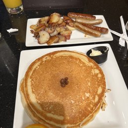 Chocolate Chip Pancakes, Home Fries, Turkey Sausage Chocolate Chip Pancakes, Home Fries, Turkey Sausage