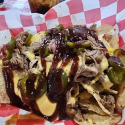 Flame Kissed BBQ - Pulled pork nachos. There was plenty of meat