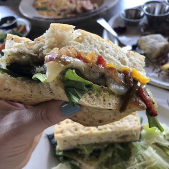 Thornton Winery - Grilled portobello sandwich, flavorful but not much "filling". This was most the inside slipping out the one side. - Wineries Near Me - Temecula, California
