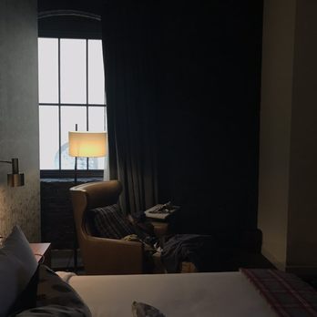 Hewing Hotel - Single partially obscured window in room-cave (room #209). - Hotels Near Me - Minneapolis, Minnesota Hewing Hotel - Single partially obscured window in room-cave (room #209). - Hotels Near Me - Minneapolis, Minnesota