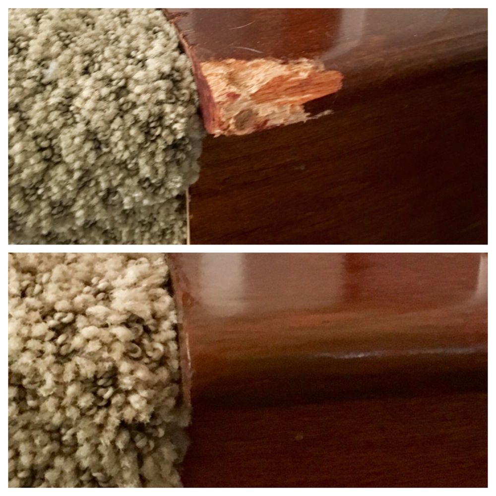 Before and after Darrel's handy work on my step. Before and after Darrel's handy work on my step.