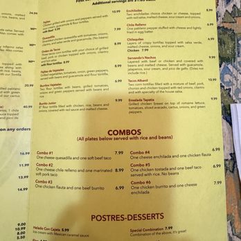 Servando's - Menu 3/3 - Mexican Near Me - Winter Garden, Florida