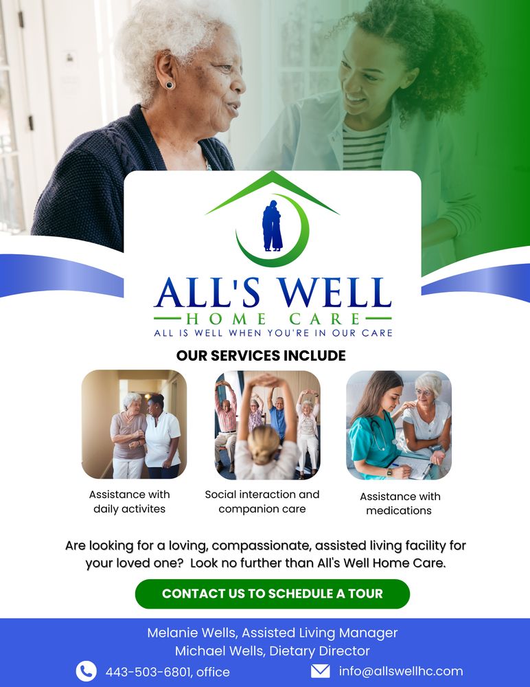 ALLS WELL HOME CARE 1950 Merritt Blvd, Dundalk, Maryland Assisted