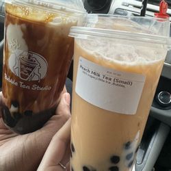 Bubble Tea Studio - Brown Sugar Milk Tea and Peach Milk Tea