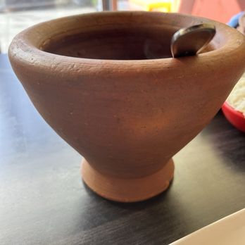 Dong Ting Spring - this was the clay pot the eggplant dish was served in - Chinese Near Me - Thousand Oaks, California
