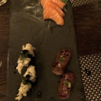O-Ku - wagyu and lobster specialty nigiri + salmon sashimi - Japanese Near Me - Atlanta, Georgia