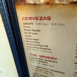 Beer menu Beer menu