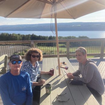 Two Goats Brewing - Outside deck overlooking Seneca Lake - Breweries Near Me - Hector, New York