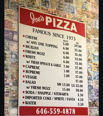 Menu photo 1 Joe's Pizza New York, NY
