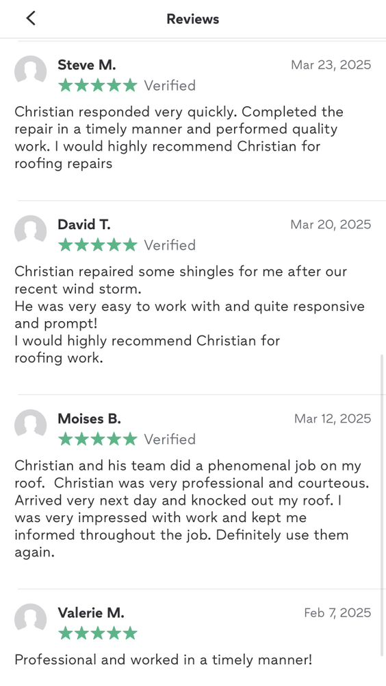 Slide of Christian Rivas Roofing