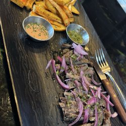 Picadera X Trinity Cider - Domenican steak frites good- the plantain fries were a little dry but tasty