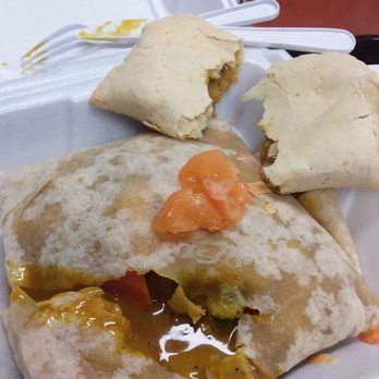 Lawrence Caribbean Restaurant - Shrimp roti and chicken meat pie - Caribbean Near Me - Charlotte, North Carolina
