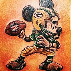 Bodyworks Tattoos - Love the incorporated Mickey Mouse & Green Bay Packers ... Kristin listened to what I wanted and came up with this....