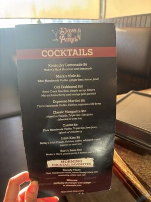 Menu photo 1 Dave & Amy's White Lake, MI