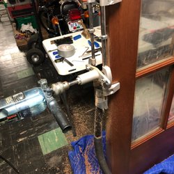 A $6000 door I'm installing a new old stock panic bar here I am using a jig to cut the pocket for the Mortise Lock