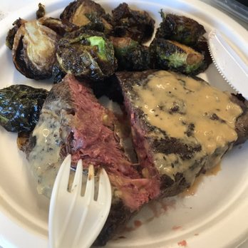 The Smith - Bar steak with Brussels sprouts ($29) - New American Near Me - New York, New York The Smith - Bar steak with Brussels sprouts ($29) - New American Near Me - New York, New York