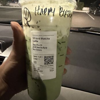Starbucks - Birthday Matcha Latte - Coffee & Tea Near Me - Altamonte Springs, Florida