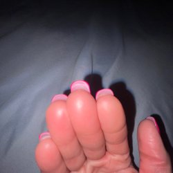Elegant Nails - 1 day after getting the CND full set. Where the middle finger had a tip on top of the tip and all different lengths and pulling up & away.