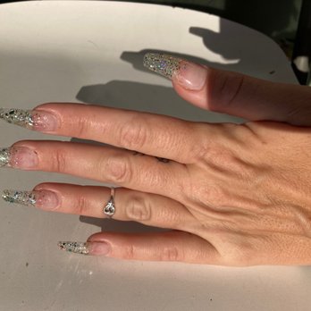Laura's Nails - Rainbow Ombré glitter cal coffins - Nail Salons Near Me - Santa Monica, California