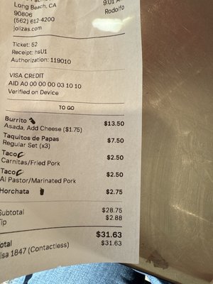 Menu photo 4 Joliza's Tacos Long Beach, CA