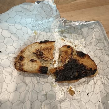 Beecher's Handmade Cheese - Burnt and tore up since not fully cut through - Sandwiches Near Me - Chicago, Illinois