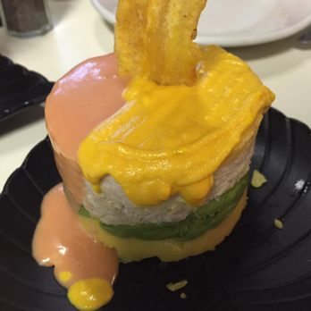 La Perla - Causa with chicken - Seafood Near Me - Weston, Florida La Perla - Causa with chicken - Seafood Near Me - Weston, Florida