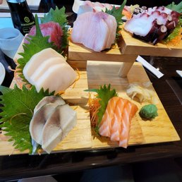 Sashimi platter. Love the presentation, and bigger cuts of fish. Sashimi platter. Love the presentation, and bigger cuts of fish.