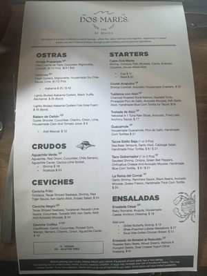 Menu photo 2 Dos Mares Restaurant Fort Worth, TX Menu photo 2 Dos Mares Restaurant Fort Worth, TX