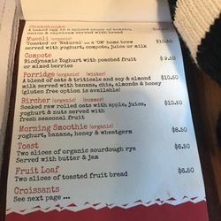 The Organic Market Cafe - Breakfast menu