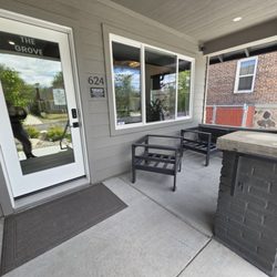Apex Laser Studio - This is where they make you wait. Rain snow or shine.