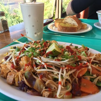 Dharma's Restaurant - Bo thai.  Not my favorite, but has a decent peanut flavor. Hot sauce helps   The chai vegan smoothie is divine! Definitely give it a try. - Vegetarian Near Me - Capitola, California