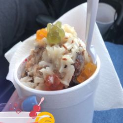 Wendys Wonderful Snow Cones - #2 Shaved iced with coconut, tamarindo, condensed milk, gummy bears
