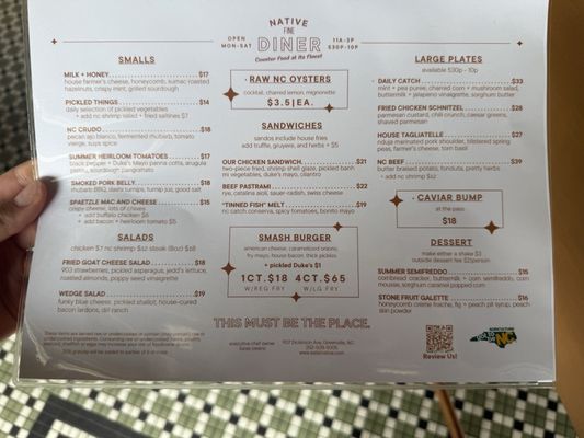 Menu photo 3 Native Fine Diner Greenville, NC