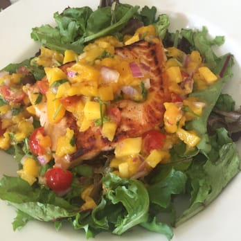 Sage Bistro - Salmon salad w mango salsa. Salmon cooked perfectly. - American Near Me - Alhambra, California Sage Bistro - Salmon salad w mango salsa. Salmon cooked perfectly. - American Near Me - Alhambra, California