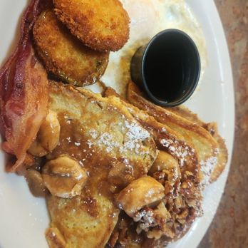 Huckleberry’s Breakfast And Lunch - Banana foster French toast platter - Southern Near Me - Antelope, California Huckleberry’s Breakfast And Lunch - Banana foster French toast platter - Southern Near Me - Antelope, California