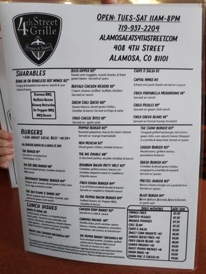 Menu photo 7 4th Street Grille Alamosa, CO