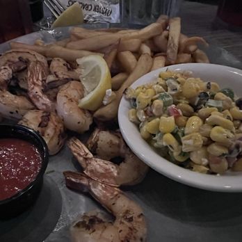 Dockside Waterfront Grill - Real shrimp, corn, salsa, and fries. - Seafood Near Me - Venice, Florida