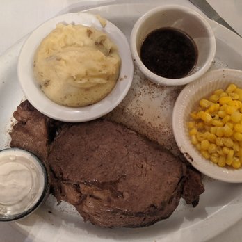 Excalibur Steakhouse - Prime rib queen size, homemade potatoes and horseradish sauce with fresh corn - American Near Me - Regent, North Dakota Excalibur Steakhouse - Prime rib queen size, homemade potatoes and horseradish sauce with fresh corn - American Near Me - Regent, North Dakota
