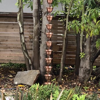 Ace Rain Gutters & Rain Systems - "Copper Bells Rain Chain" in lieu of down spout - Gutter Services Near Me - San Marcos, California Ace Rain Gutters & Rain Systems - "Copper Bells Rain Chain" in lieu of down spout - Gutter Services Near Me - San Marcos, California