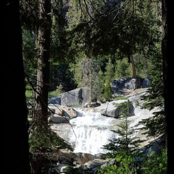 Lodgepole Campground - Waterfall next to our site. - Campgrounds Near Me - Three Rivers, California